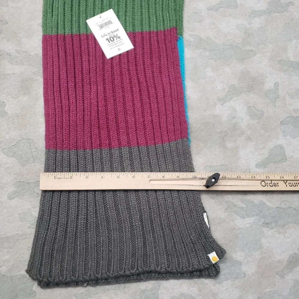 Life Is Good Scarf Womens Multicolor Acrylic NWT Color Block